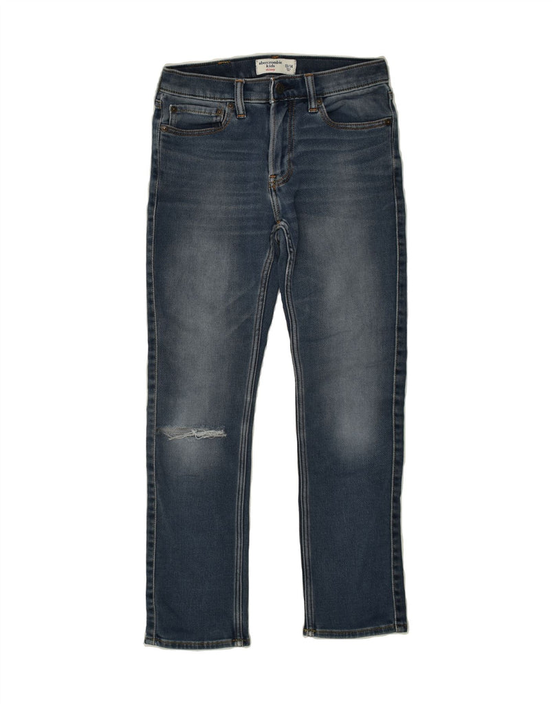 ABERCROMBIE & FITCH Boys Distressed Skinny Jeans 13-14 Years W28 L25 Blue Vintage Abercrombie & Fitch and Second-Hand Abercrombie & Fitch from Messina Hembry 