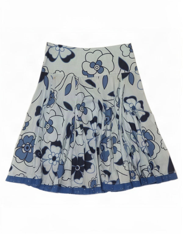 Tommy Hilfiger Womens A-Line Skirt Small W28 Blue Floral Cotton