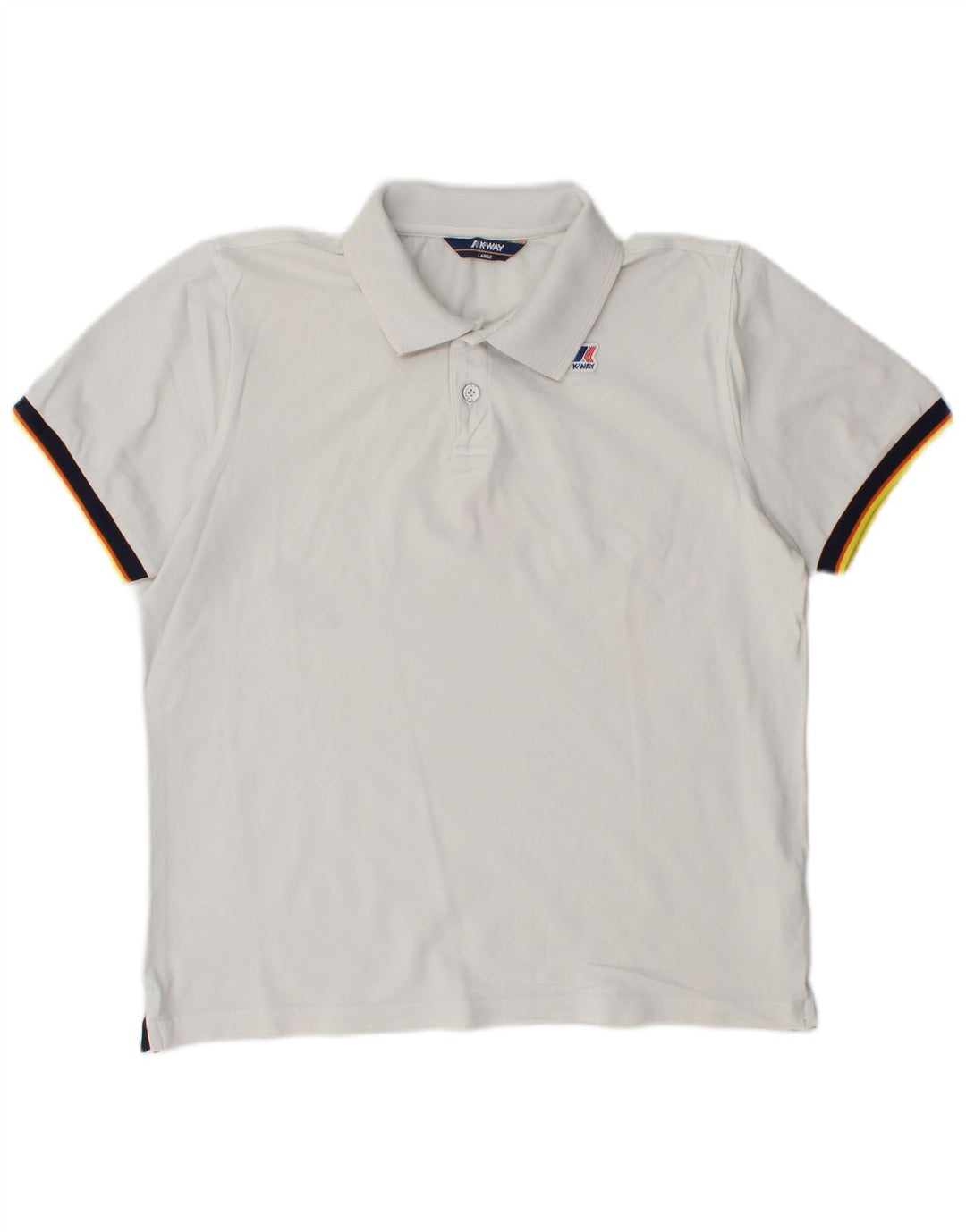 K-WAY Boys Polo Shirt 13-14 Years Large White Cotton
