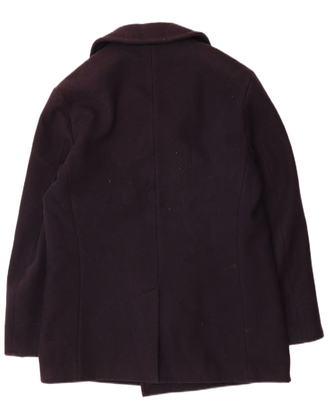 Benetton Mens Pea Coat IT 48 Medium Navy Blue Wool