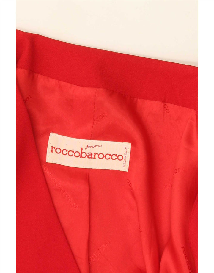 Roccobarocco Womens 4 Button Blazer Jacket UK 14 Medium Red