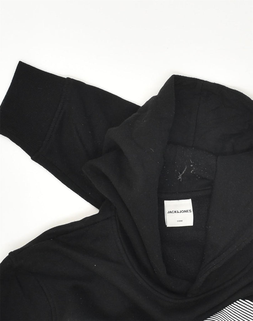 JACK & JONES Mens Graphic Hoodie Jumper XL Black Cotton | Vintage Jack & Jones | Thrift | Second-Hand Jack & Jones | Used Clothing | Messina Hembry 