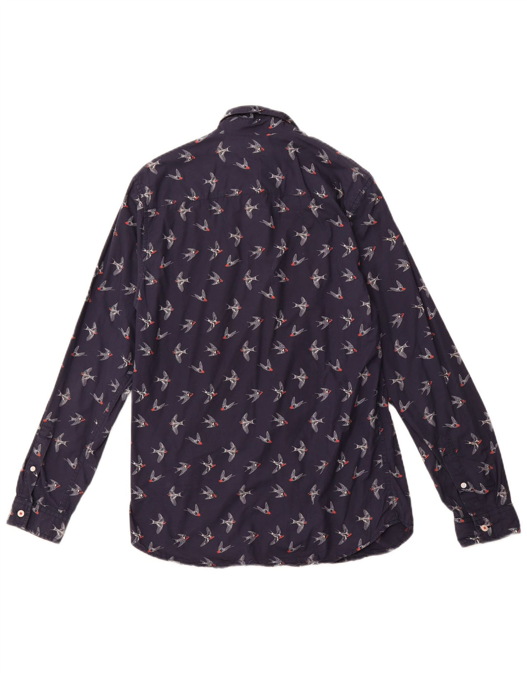 JACK & JONES Mens Graphic Shirt Small Navy Blue Cotton