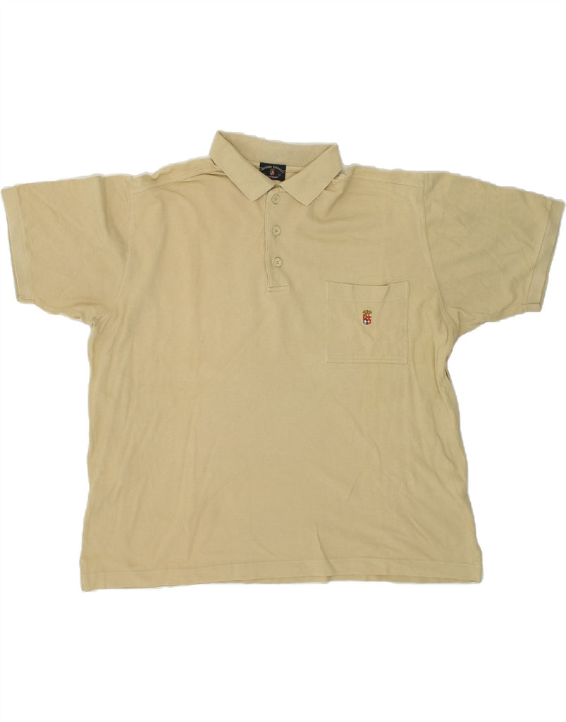AMERIGO VESPUCCI Mens Polo Shirt XL Beige Cotton | Vintage Amerigo Vespucci | Thrift | Second-Hand Amerigo Vespucci | Used Clothing | Messina Hembry 