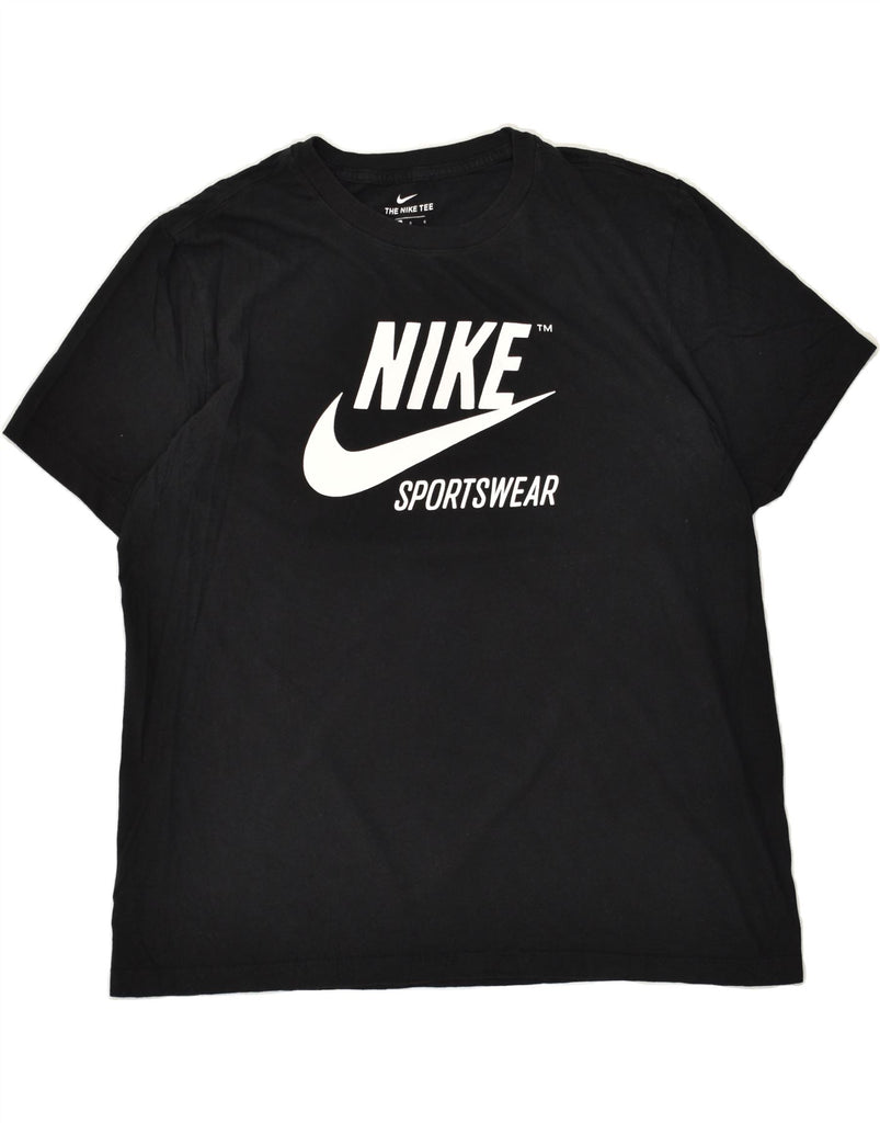 NIKE Mens Graphic T-Shirt Top Large Black Cotton | Vintage Nike | Thrift | Second-Hand Nike | Used Clothing | Messina Hembry 