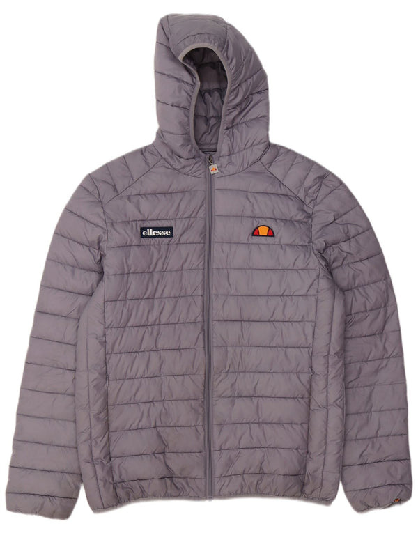 Ellesse Mens Hooded Padded Jacket UK 40 Large Grey Polyester