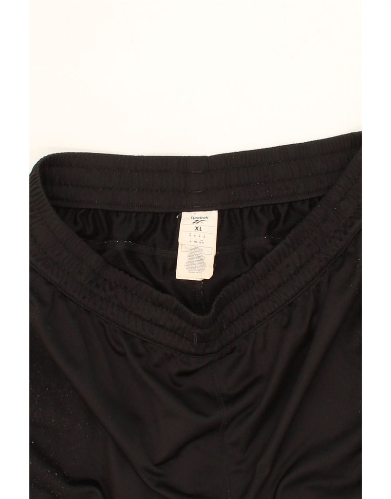 REEBOK Mens Graphic Sport Shorts XL  Black Colourblock Polyester Vintage Reebok and Second-Hand Reebok from Messina Hembry 