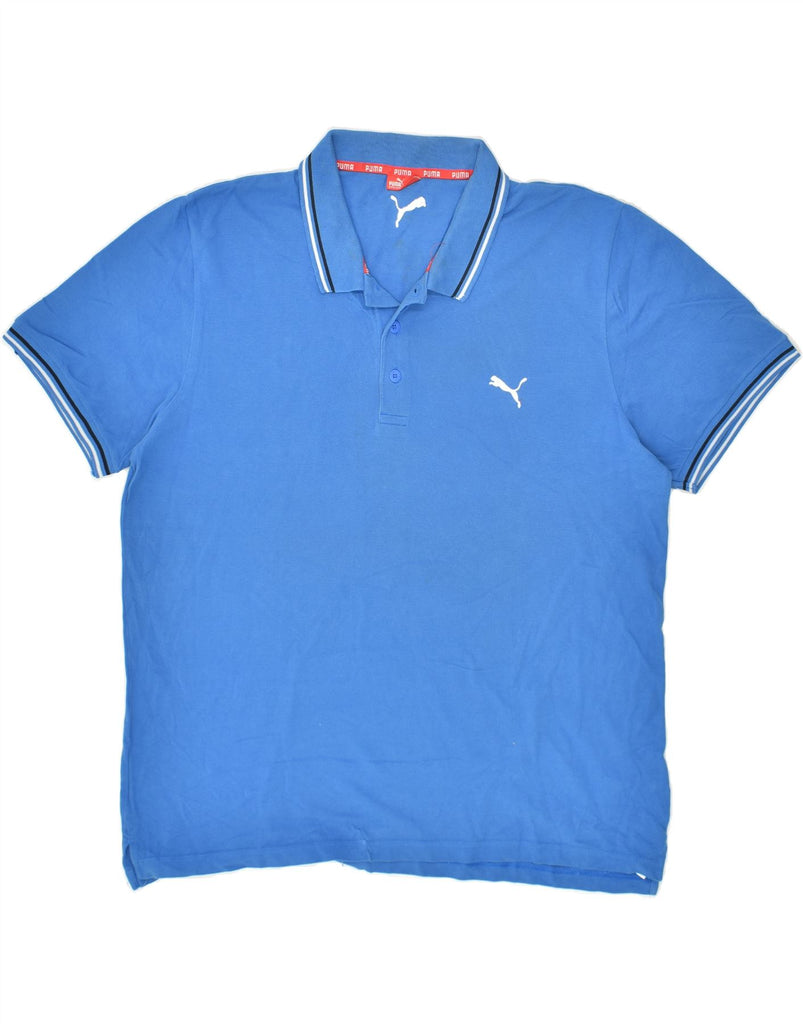 PUMA Mens Polo Shirt XL Blue Cotton | Vintage Puma | Thrift | Second-Hand Puma | Used Clothing | Messina Hembry 