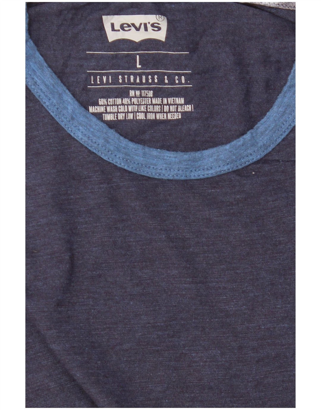 Levi's Mens T-Shirt Top Large Navy Blue