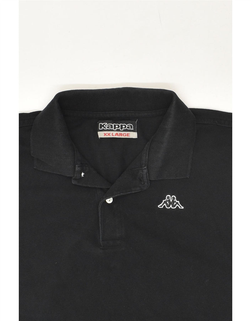 KAPPA Mens Polo Shirt 2XL Black Cotton Vintage Kappa and Second-Hand Kappa from Messina Hembry 