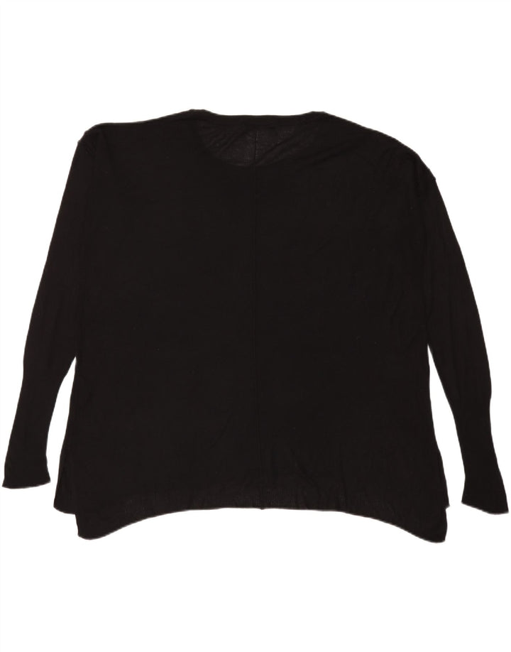 Zara Womens Oversized Top Long Sleeve UK 14 Medium Black Viscose