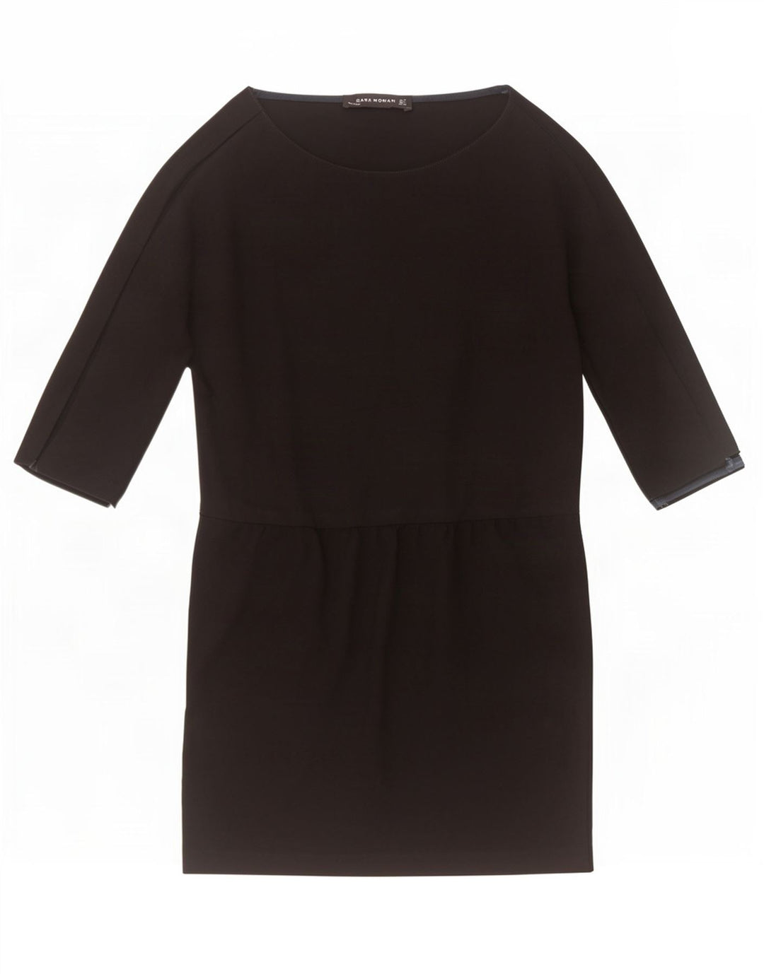 Zara Womens 3/4 Sleeve Sheath Dress UK 12 Medium Black