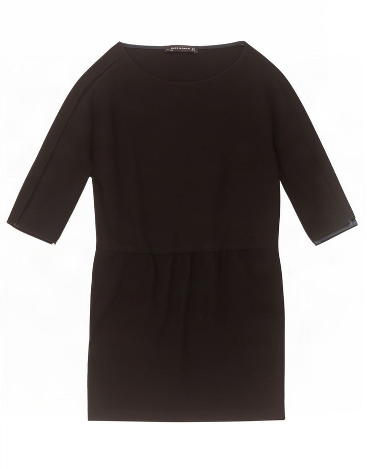 Zara Womens 3/4 Sleeve Sheath Dress UK 12 Medium Black