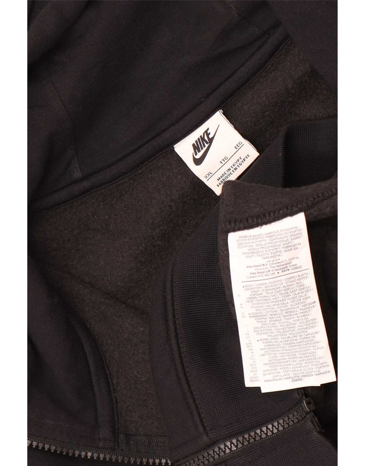Nike Mens Zip Hoodie Sweater 2XL Black Cotton