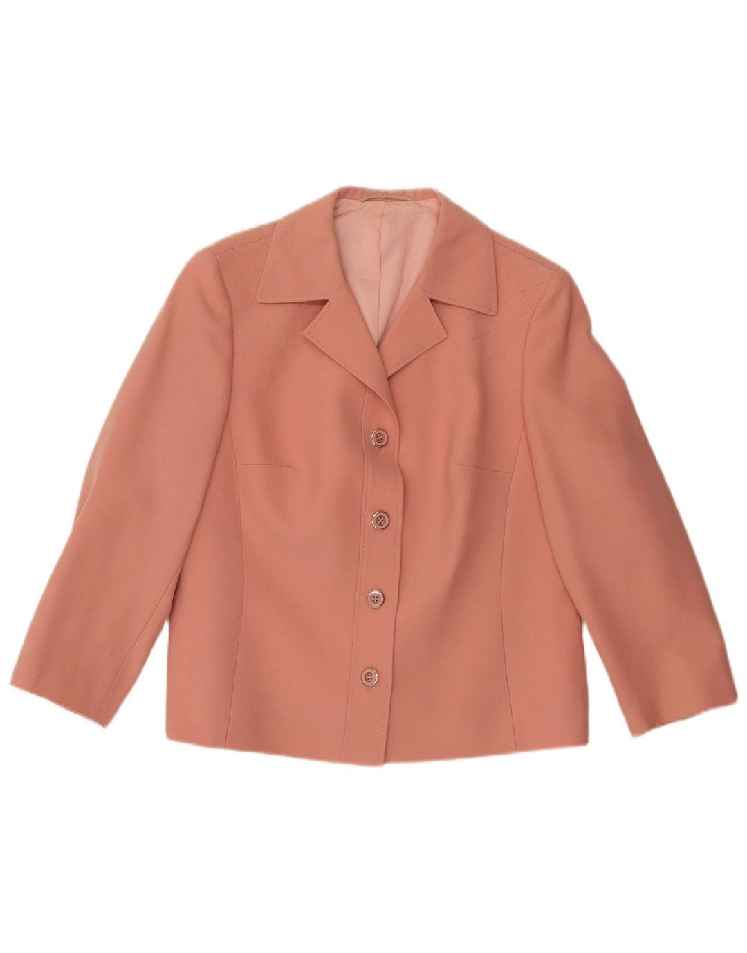 Goldix Womens 4 Button Blazer Jacket UK 12 Medium Pink Wool