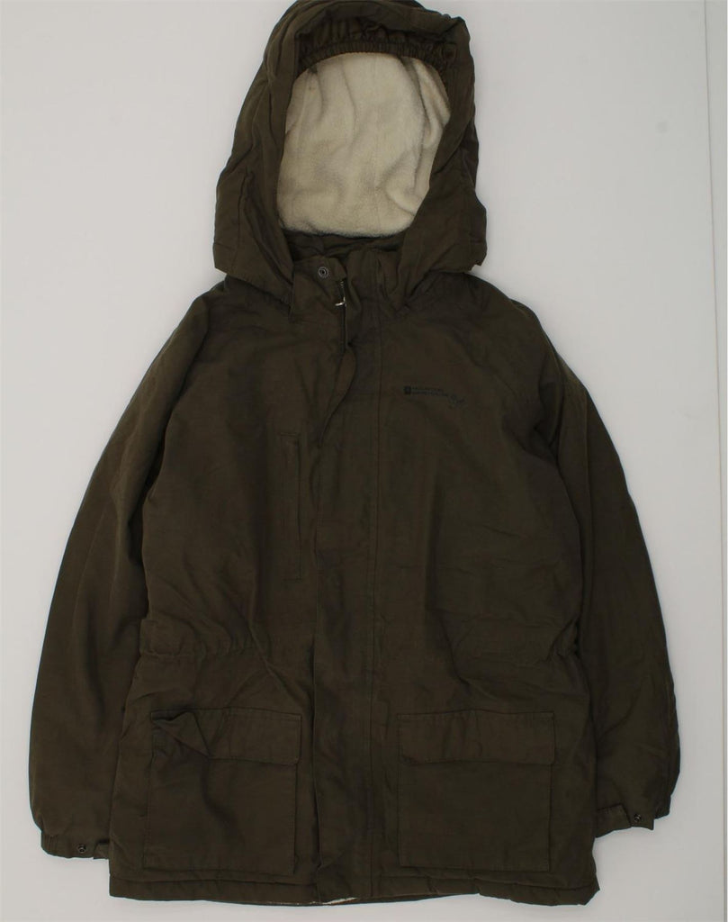 MOUNTAIN WAREHOUSE Boys Hooded Padded Jacket 11-12 Years Khaki Cotton | Vintage Mountain Warehouse | Thrift | Second-Hand Mountain Warehouse | Used Clothing | Messina Hembry 