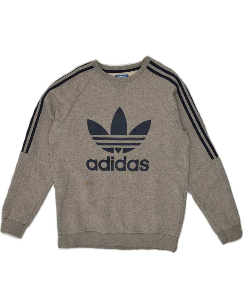 ADIDAS Mens Graphic Sweatshirt Jumper Medium Grey Polyester | Vintage Adidas | Thrift | Second-Hand Adidas | Used Clothing | Messina Hembry 