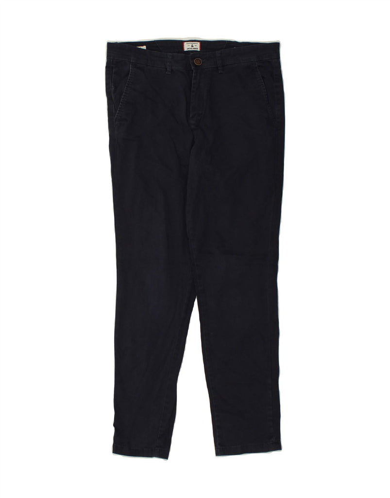 JACK & JONES Womens Marco Slim Chino Trousers W31 L30 Navy Blue Cotton | Vintage Jack & Jones | Thrift | Second-Hand Jack & Jones | Used Clothing | Messina Hembry 