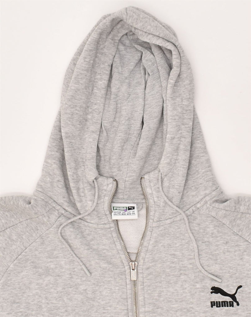 PUMA Mens Zip Hoodie Sweater 2XL Grey Cotton | Vintage Puma | Thrift | Second-Hand Puma | Used Clothing | Messina Hembry 