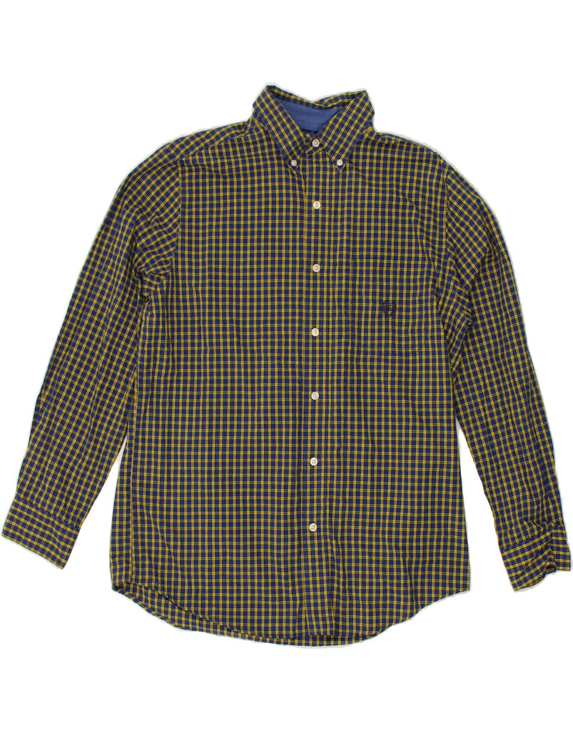CHAPS Mens Easy Care Shirt Medium Blue Check Cotton Vintage Chaps and Second-Hand Chaps from Messina Hembry 