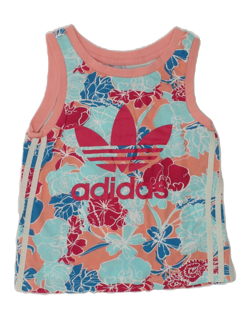 ADIDAS Girls Graphic Vest Top 3-4 Years Multicoloured Floral Cotton | Vintage Adidas | Thrift | Second-Hand Adidas | Used Clothing | Messina Hembry 