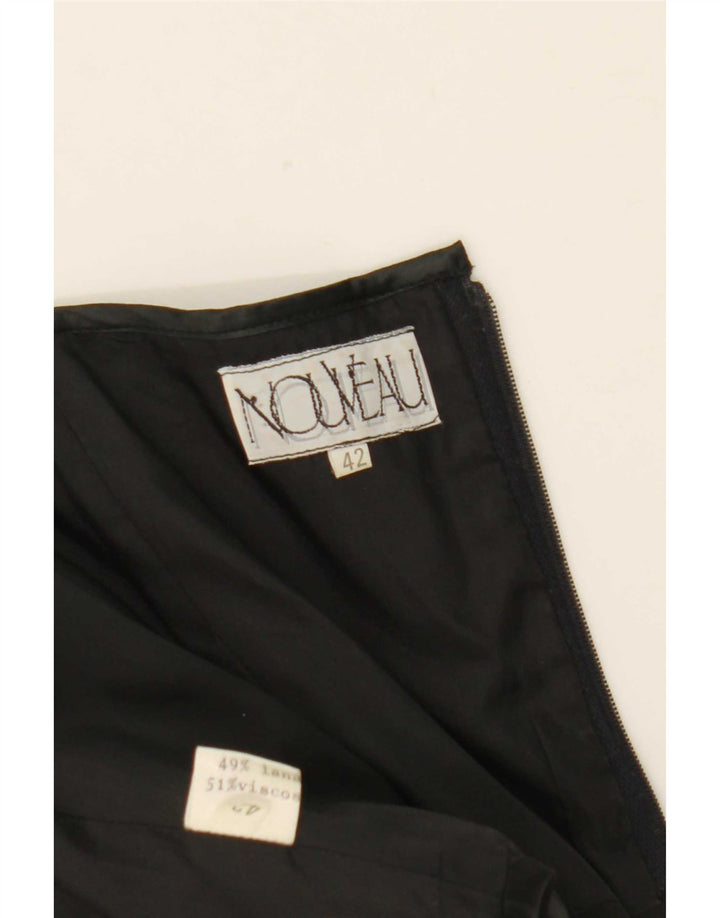 Nouveau Womens One Shoulder Dress IT 42 Medium Black Wool