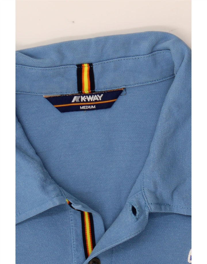 K-WAY Mens Polo Shirt Medium Blue Vintage K-Way and Second-Hand K-Way from Messina Hembry 