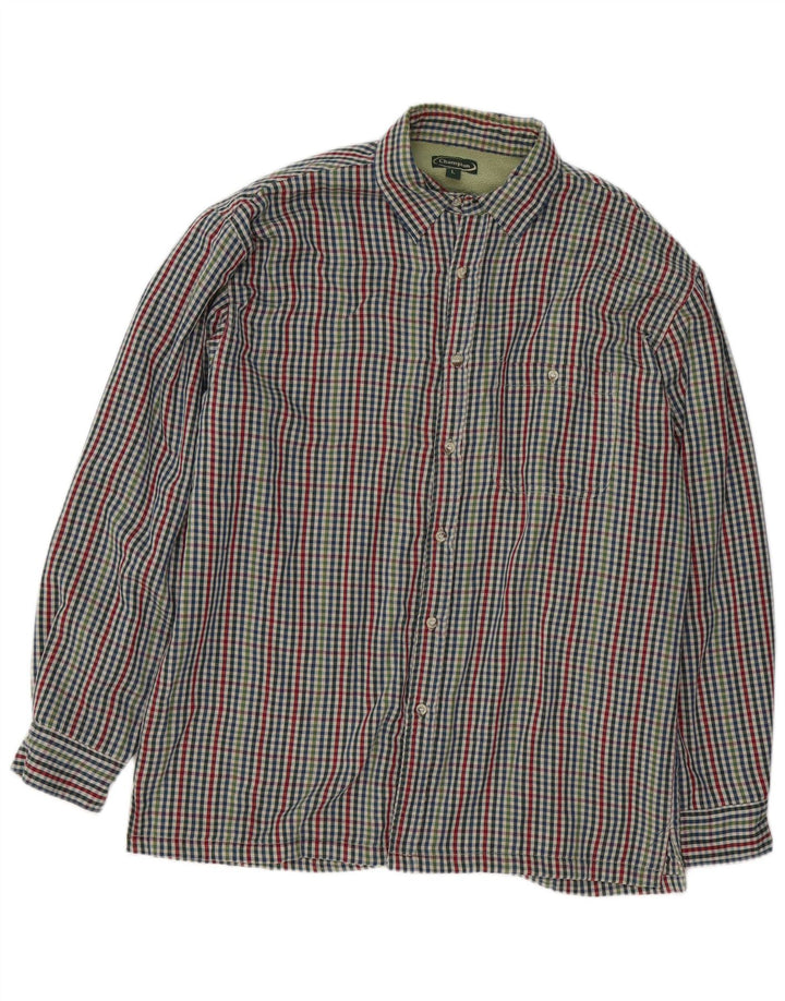 Vintage Mens Lumberjack Flannel Shirt Large Multicoloured Gingham Cotton