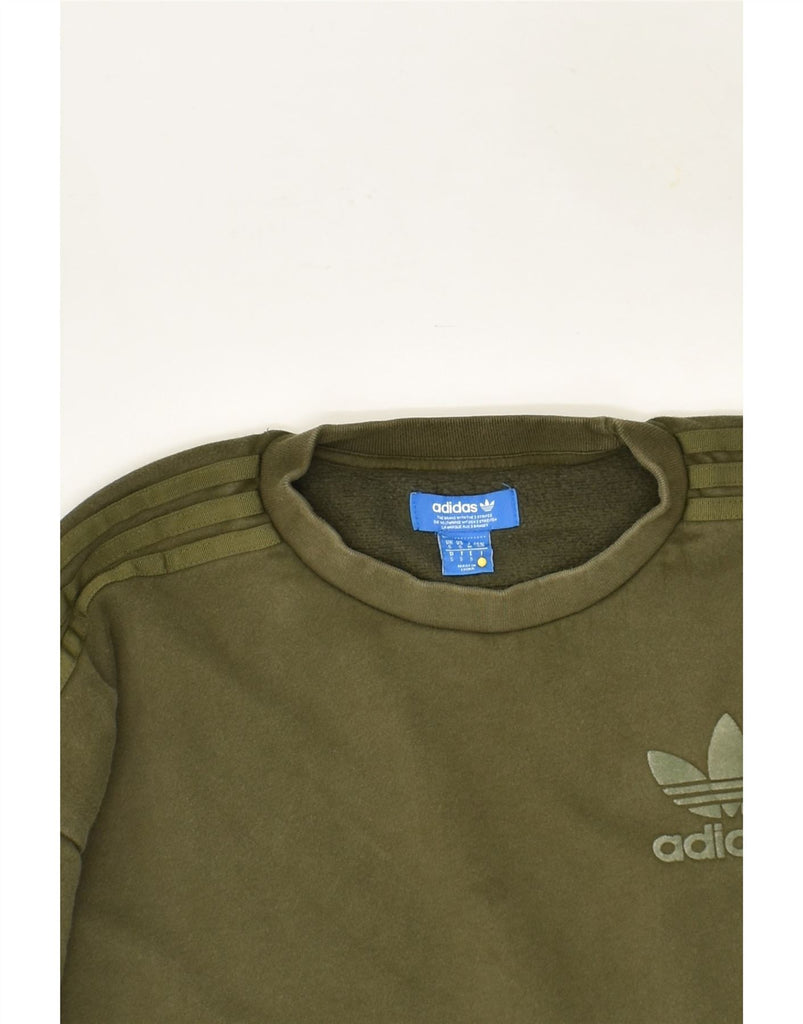 ADIDAS Mens Graphic Sweatshirt Jumper Small Green Cotton | Vintage Adidas | Thrift | Second-Hand Adidas | Used Clothing | Messina Hembry 