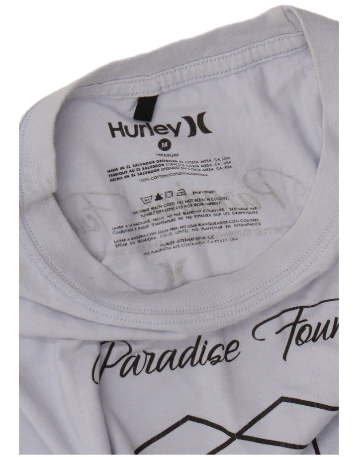 HURLEY Mens Graphic T-Shirt Top Medium Blue Cotton