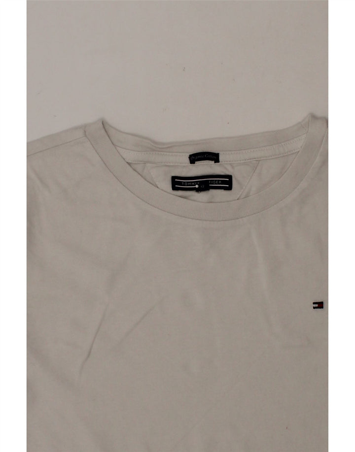 TOMMY HILFIGER Boys Top Long Sleeve 11-12 Years White Cotton Vintage Tommy Hilfiger and Second-Hand Tommy Hilfiger from Messina Hembry 