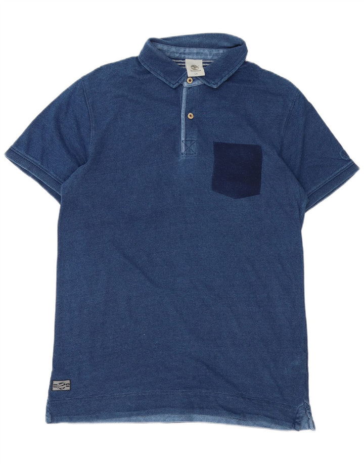 Timberland Mens Polo Shirt Large Navy Blue Cotton