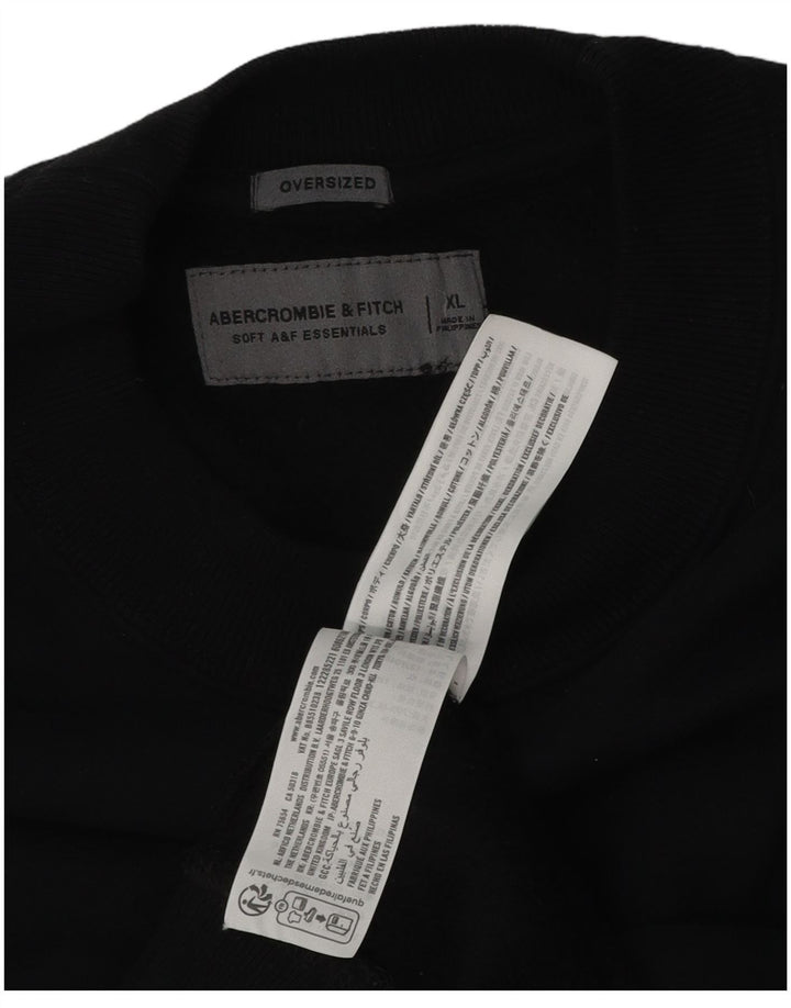 Abercrombie & Fitch Mens Oversized Sweatshirt Jumper XL Black Cotton