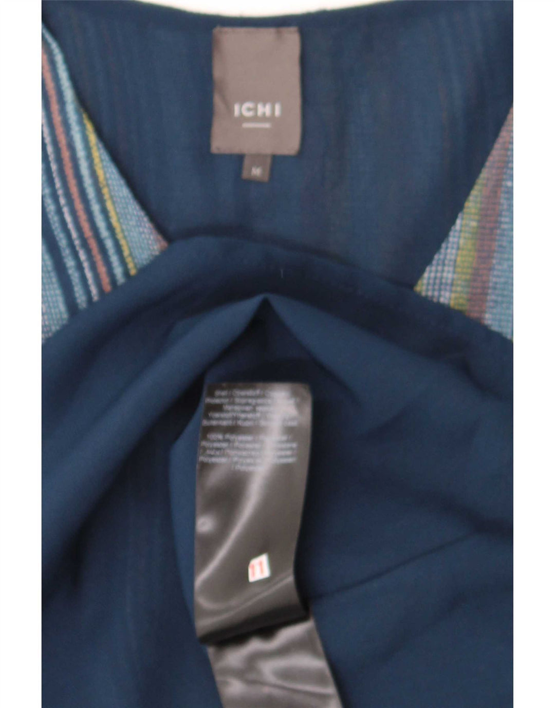 Ichi Womens A-Line Dress UK 14 Medium Blue Striped Polyester