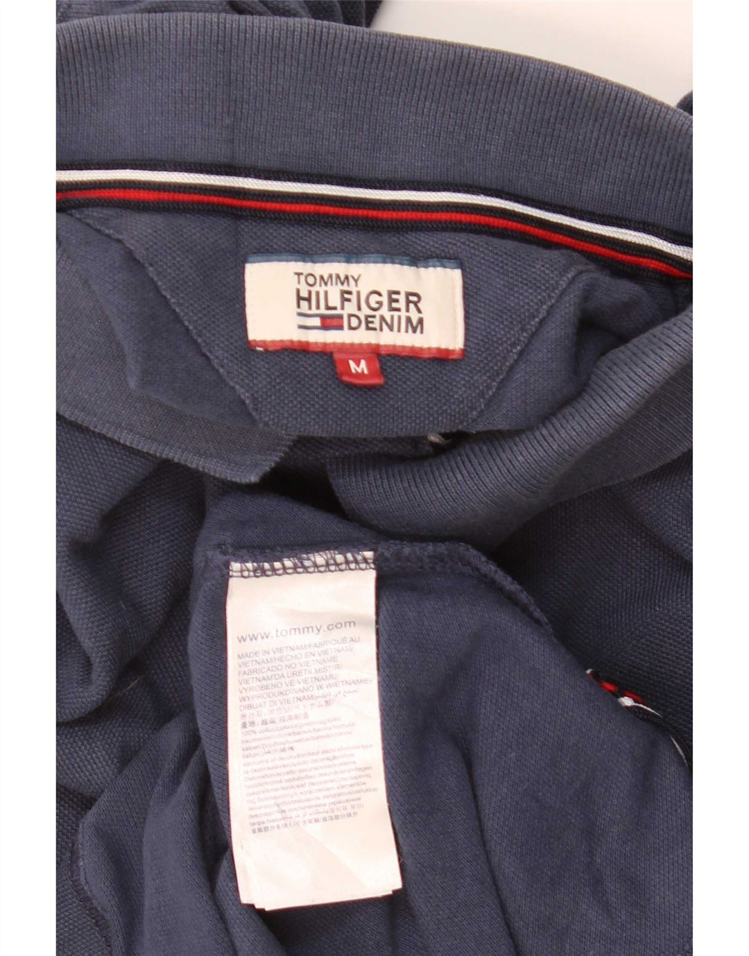 Tommy Hilfiger Mens Polo Shirt Medium Navy Blue Cotton