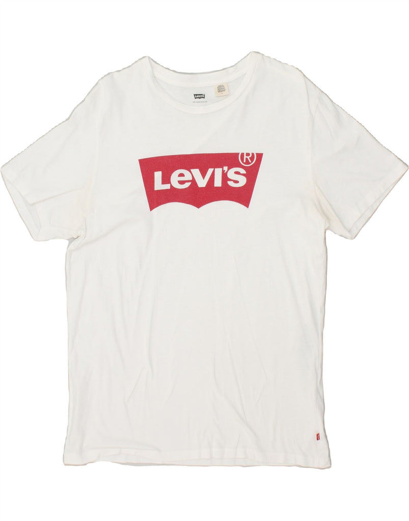 LEVI'S Mens Graphic T-Shirt Top Medium White Cotton | Vintage Levi's | Thrift | Second-Hand Levi's | Used Clothing | Messina Hembry 