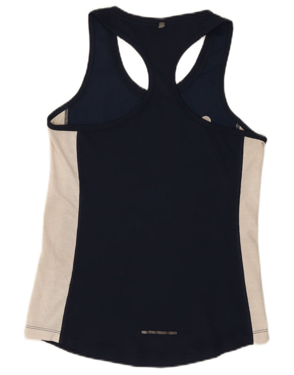 Nike Mens Dri Fit Graphic Vest Top UK 10 Small Navy Blue Colourblock