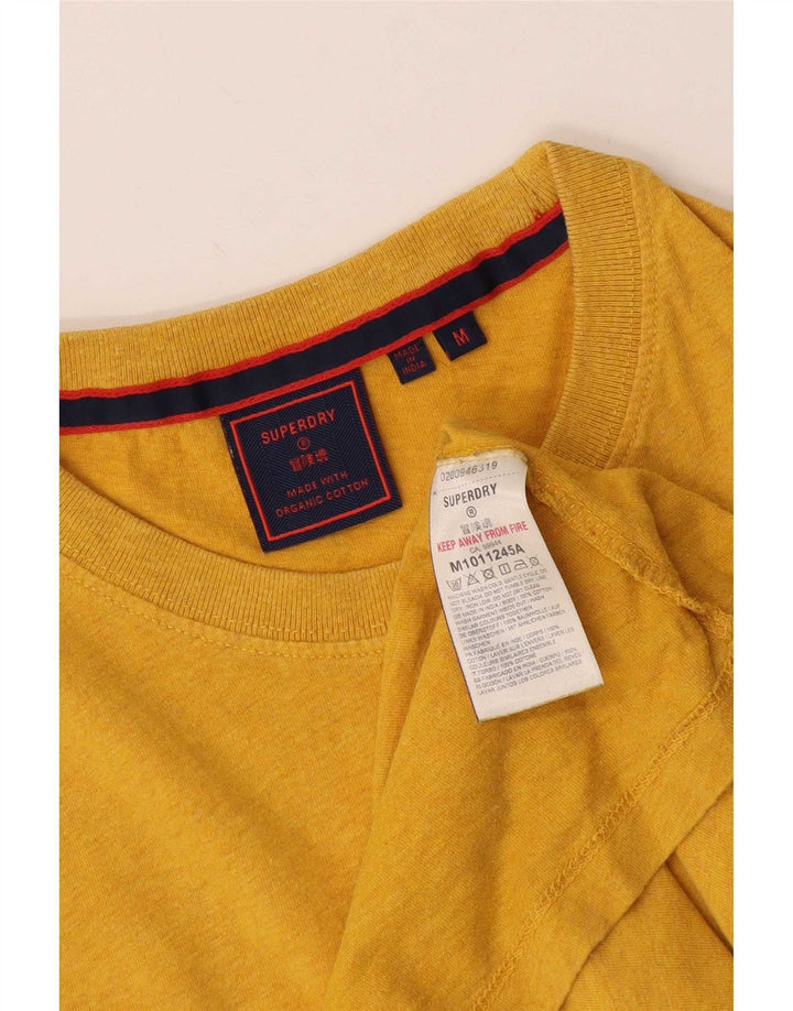 Superdry Mens T-Shirt Top Medium Yellow Cotton