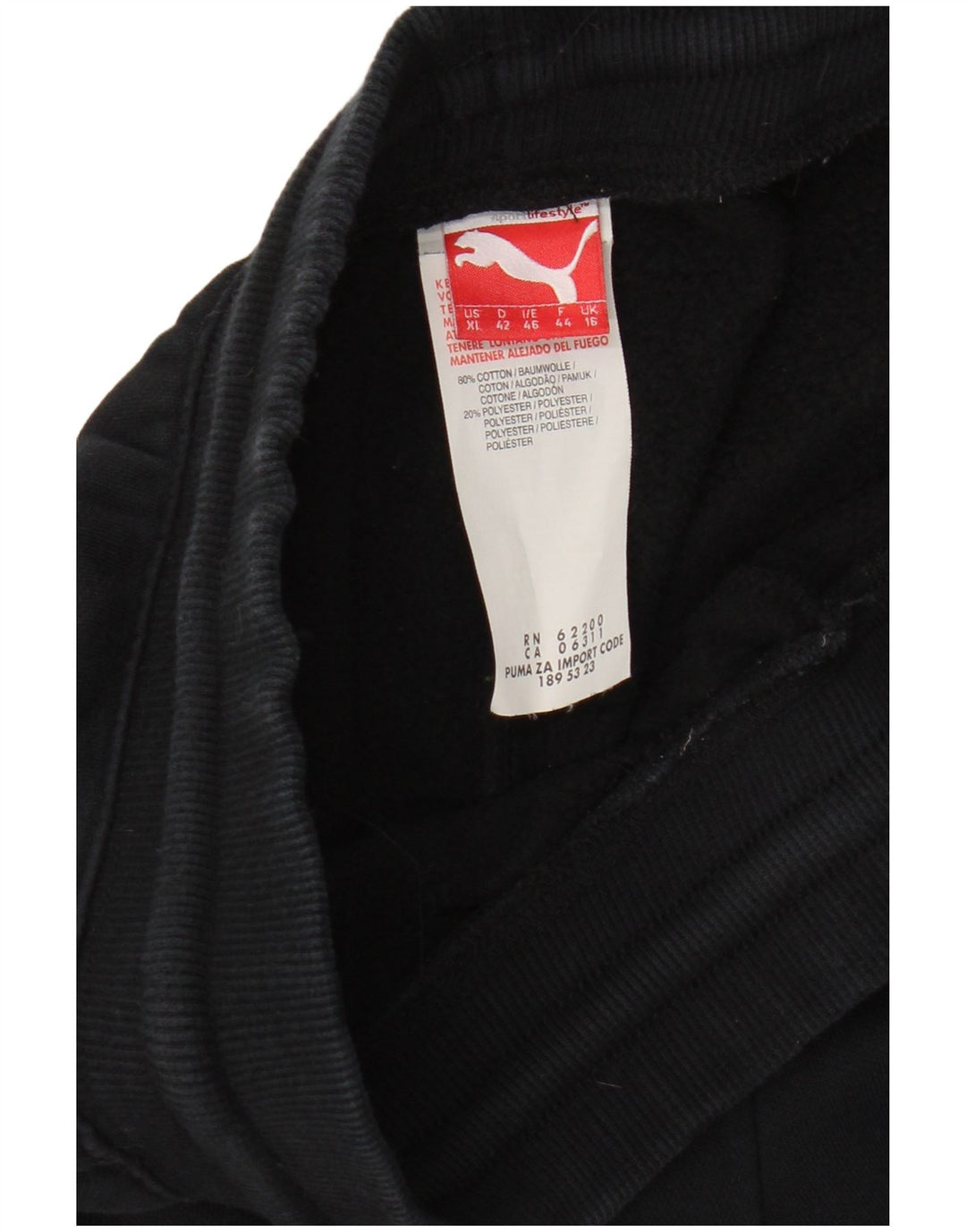 PUMA Womens Tracksuit Trousers UK 16 Large Black Cotton