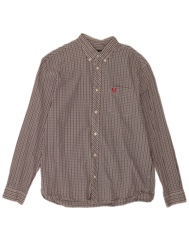 Fred Perry Mens Shirt Large Multicoloured Check Cotton