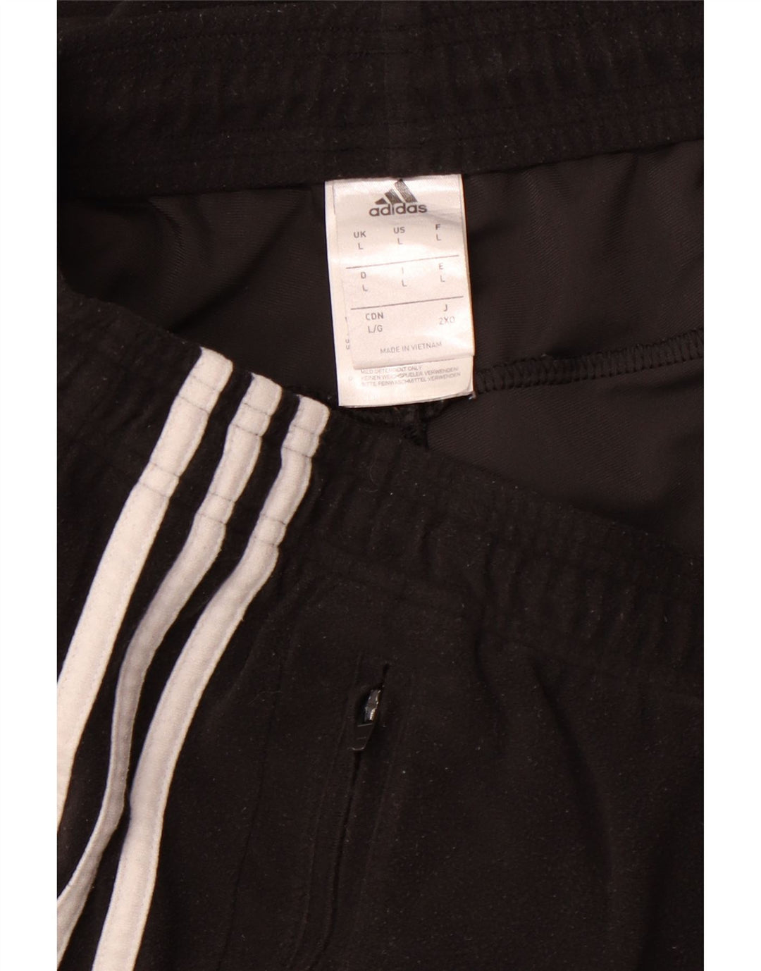 ADIDAS Mens Tracksuit Trousers Joggers Large Black Polyester