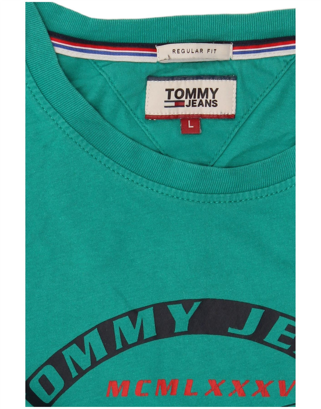 Tommy Hilfiger Mens Regular Fit Graphic T-Shirt Top Large Turquoise