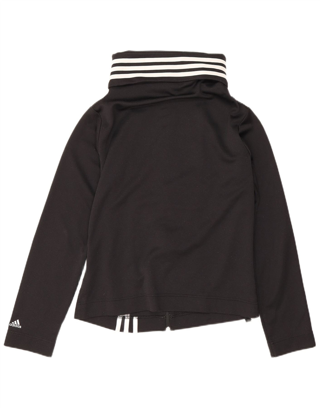Adidas Womens Tracksuit Top Jacket UK 14 Medium Black Polyester