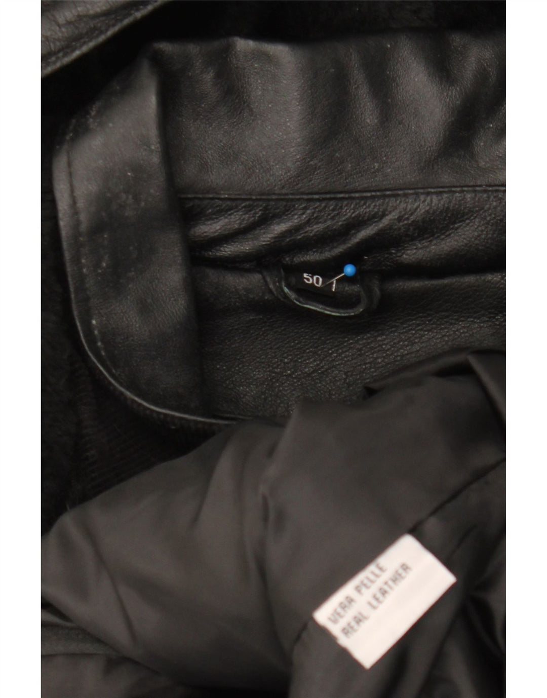 Vintage Mens Hooded Leather Jacket IT 50 Large Black Leather