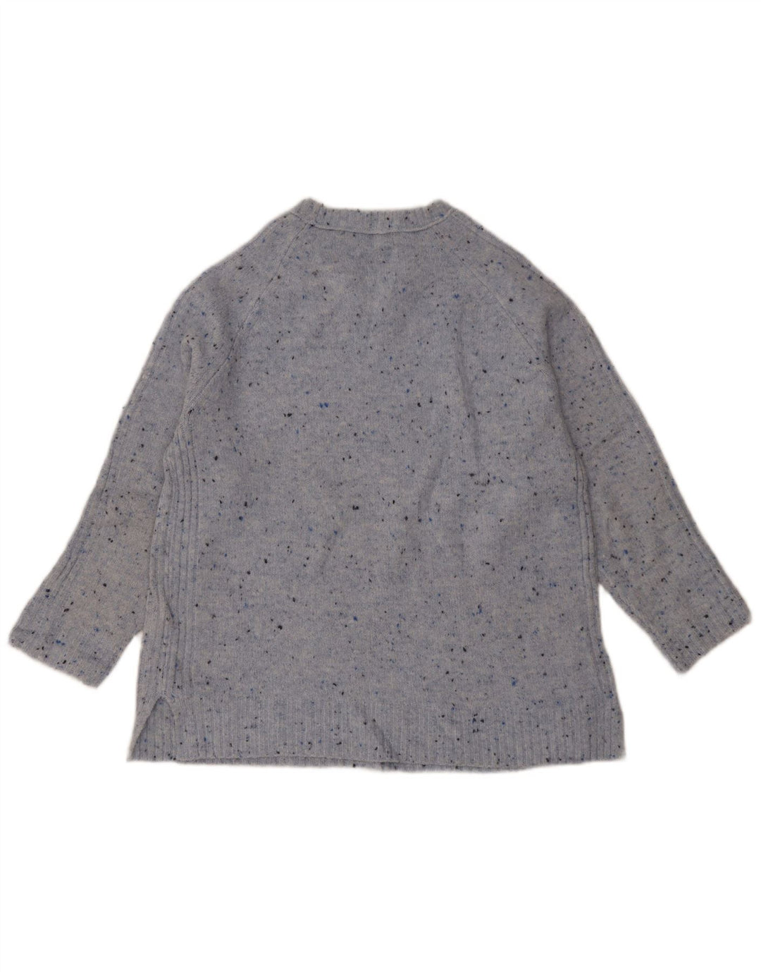 Marks & Spencer Womens Crew Neck Jumper Sweater UK 14 Medium Blue Flecked