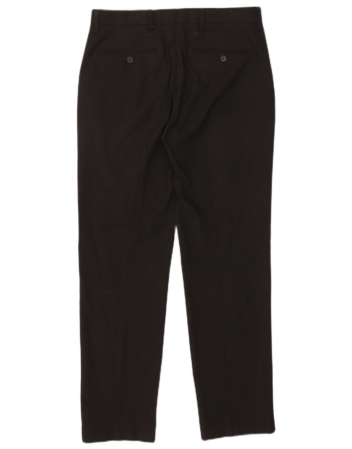 Marks & Spencer Womens Tailored Fit Slim Chino Trousers W32 L30 Black