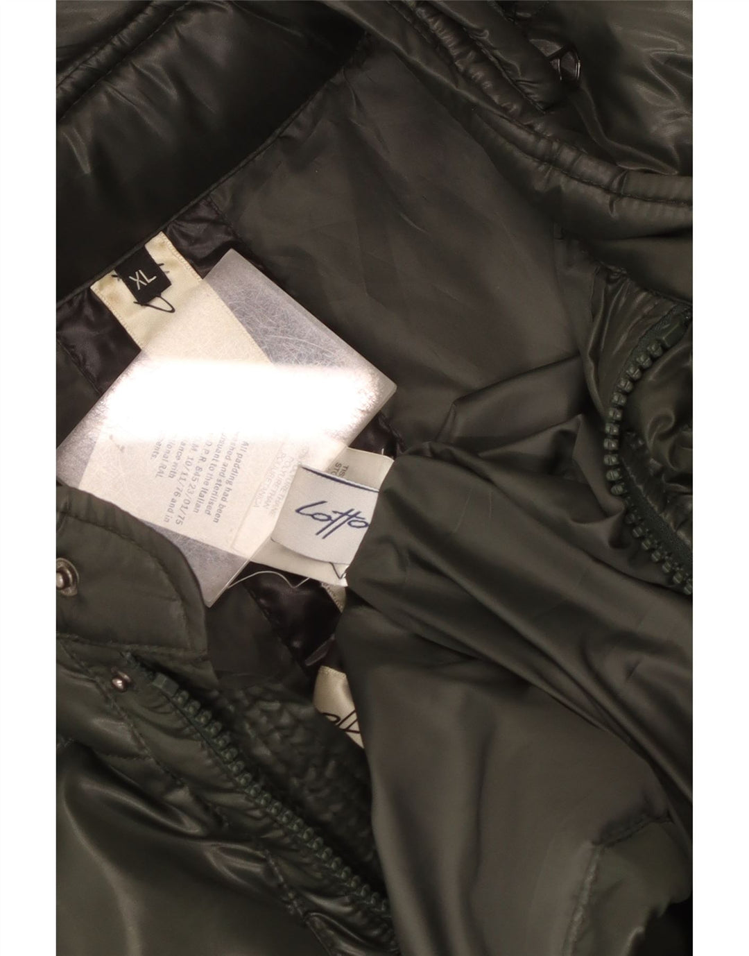 Lotto Womens Hooded Padded Jacket UK 18 XL Khaki Polyamide