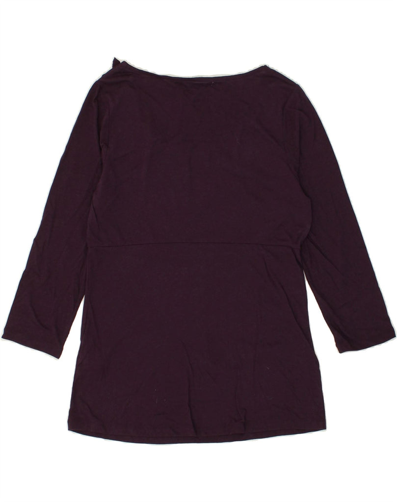 BODEN Womens Ruffle Front Top 3/4 Sleeve UK 10 Small Purple Modal Vintage Boden and Second-Hand Boden from Messina Hembry 