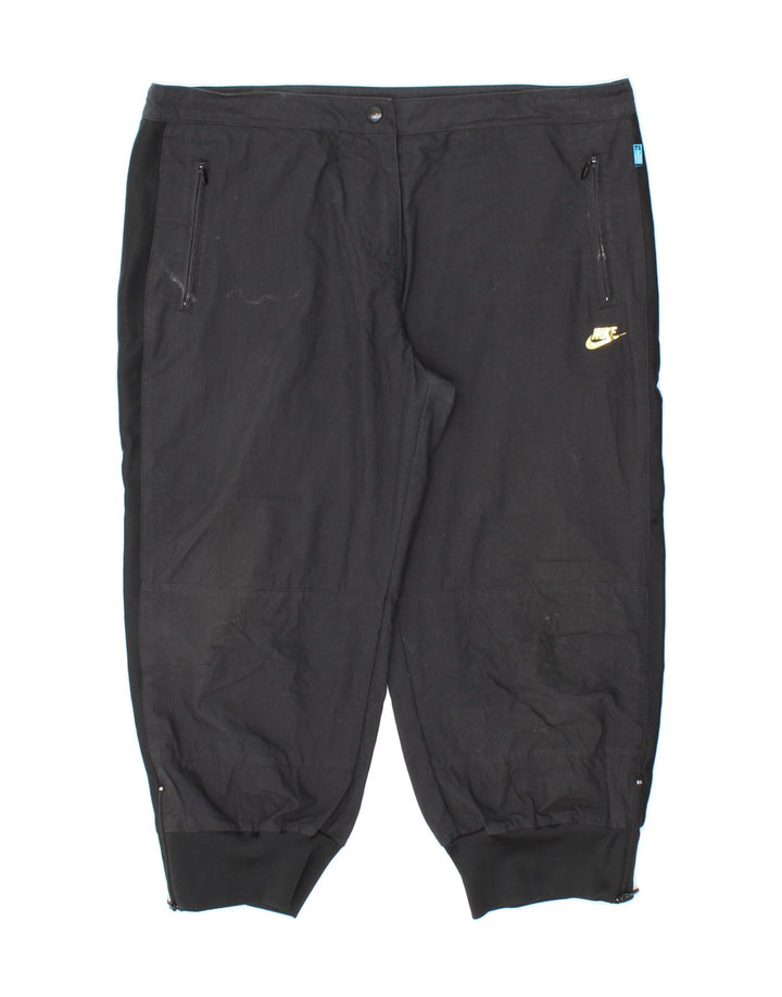 NIKE Womens Joggers Capri Trousers UK 14 Large W34 L21 Black Polyester Vintage Nike and Second-Hand Nike from Messina Hembry 