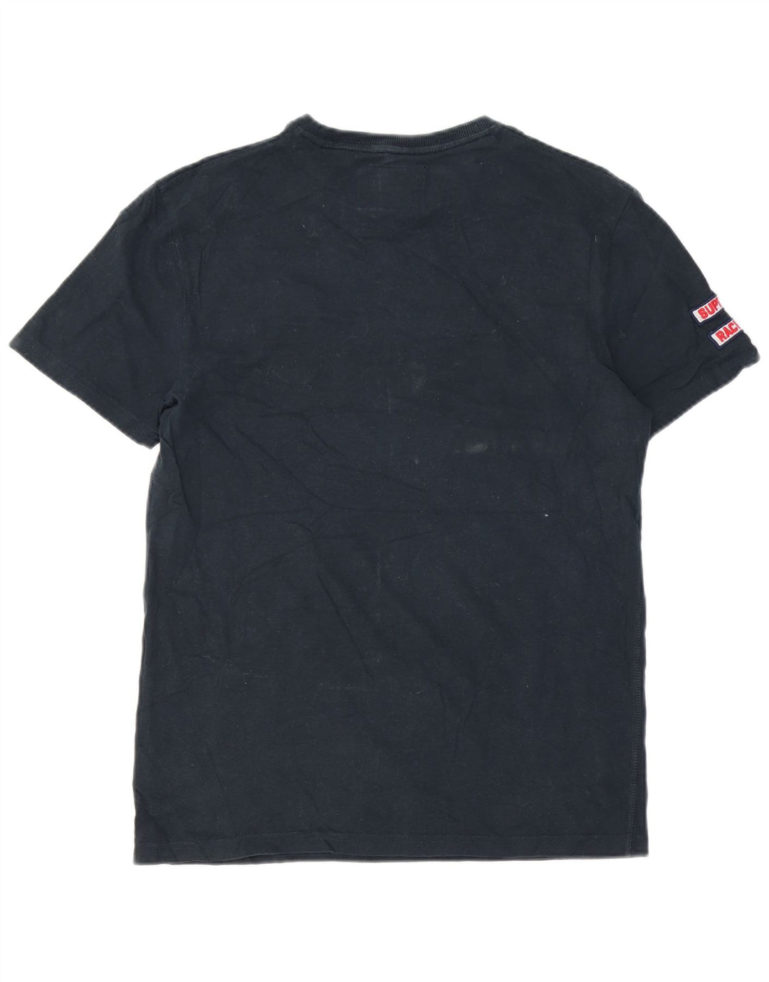 Superdry Mens Graphic T-Shirt Top Medium Navy Blue Cotton